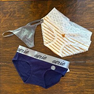 AERIE➕LOT OF 3: Stretch Cotton Variety Panties NWT